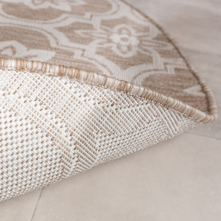 Rond buitenkleed - Rio Flower Beige