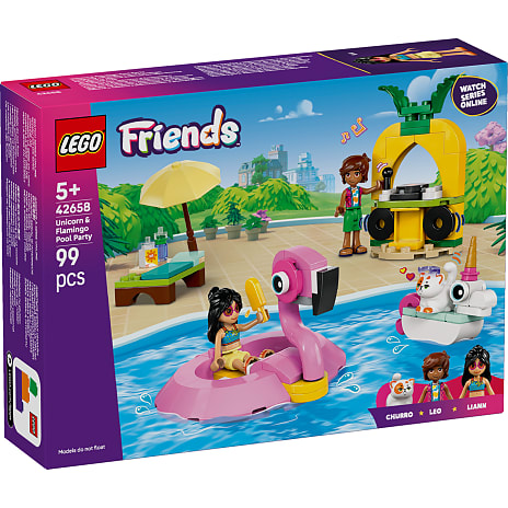 LEGO Friends Poolparty med enhjørning og flamingo 42658