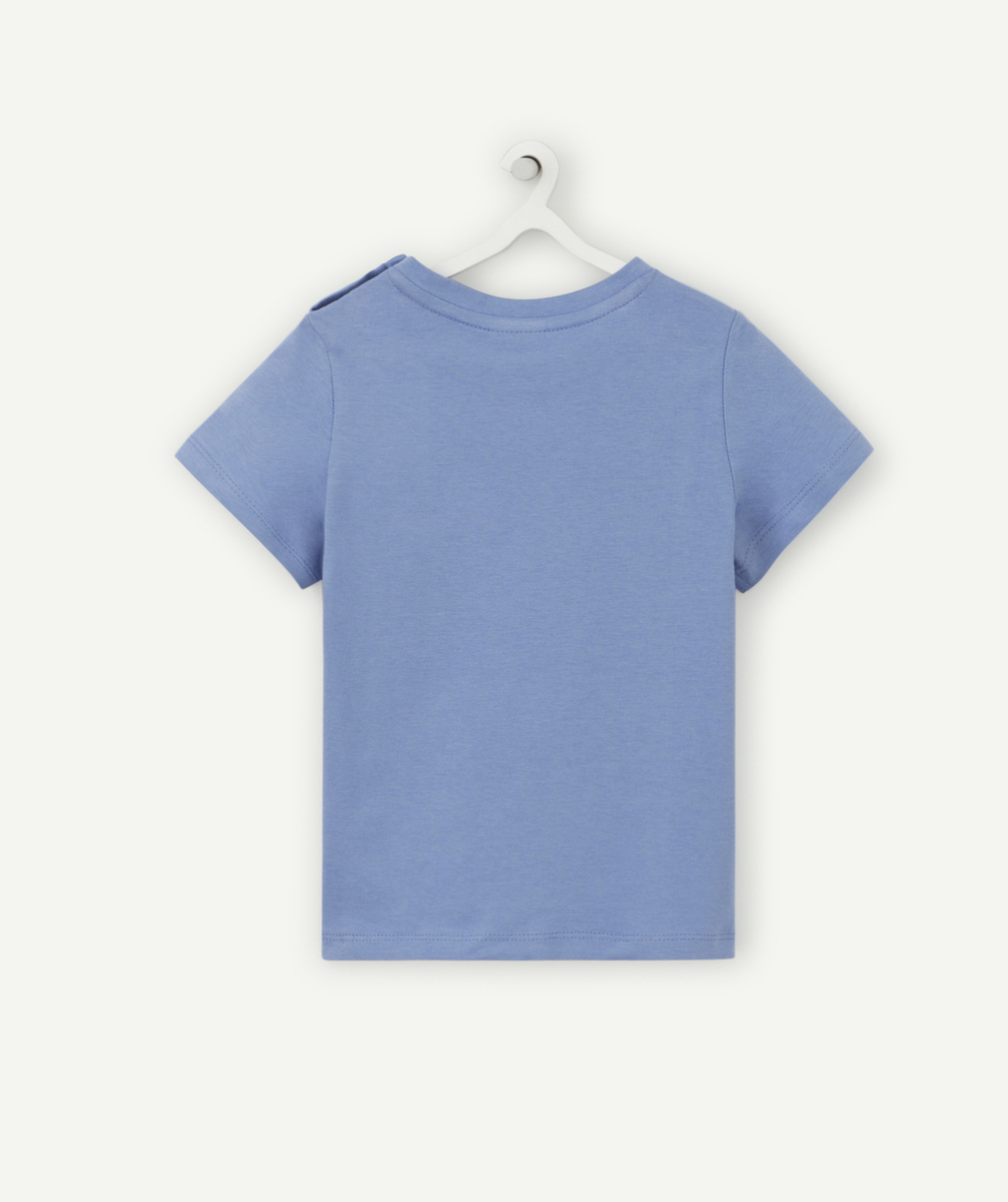 T-SHIRT BÉBÉ GARÇON BLEU EN COTON ANTI UV BIO IMPRIMÉ TOUCAN