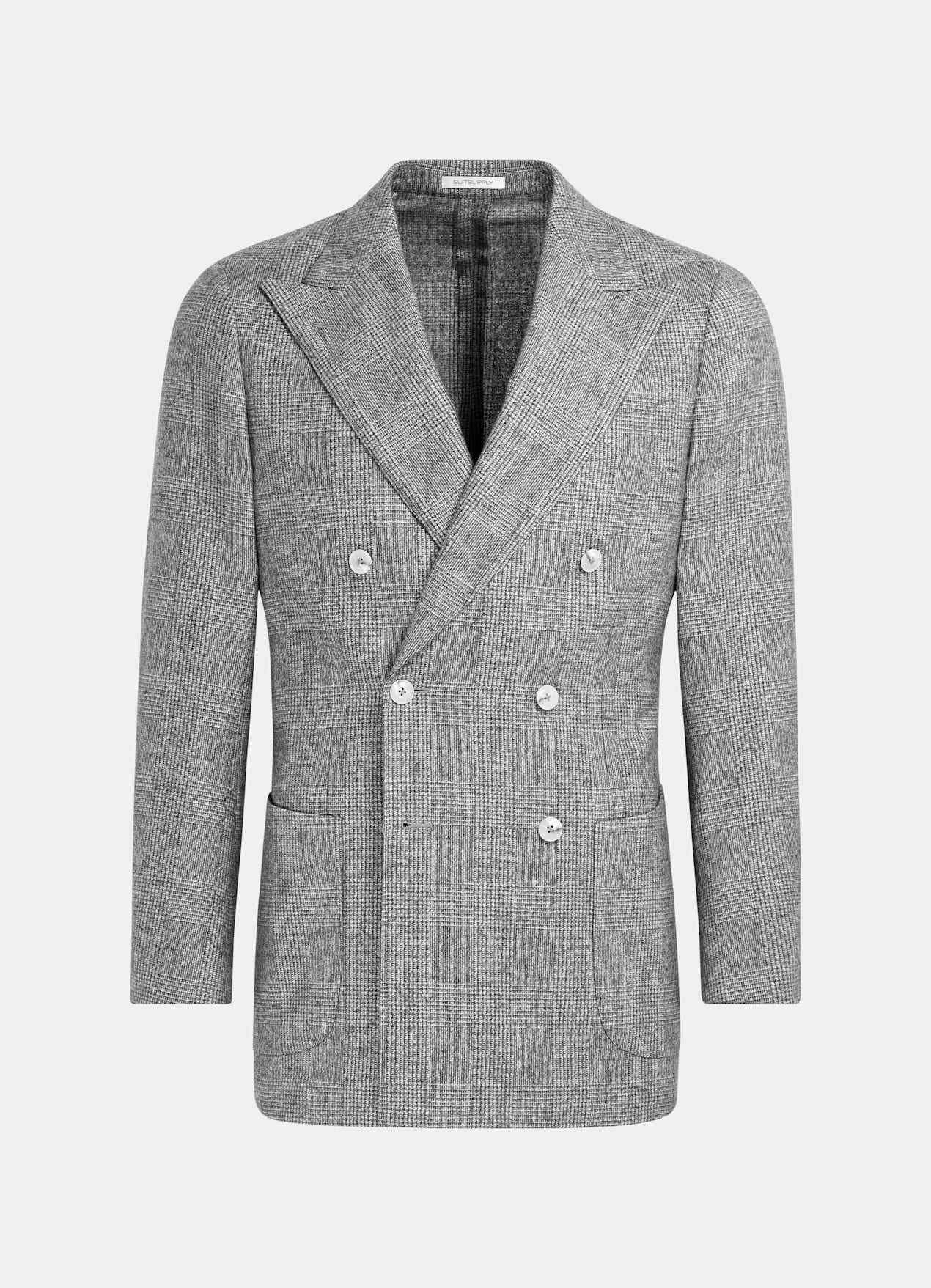 Costume Havana coupe Tailored gris clair à carreaux