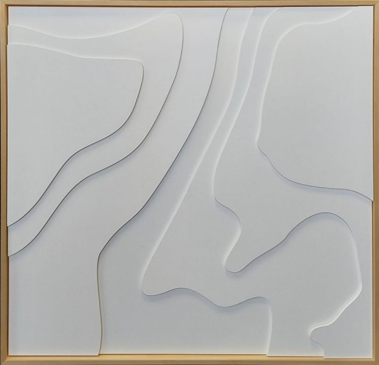 Schilderij Waves - versie A (blanke relieflijst)B74 x H74 cm