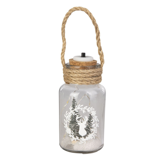 Flasche - Winterwald mit LED - ca. 6,5 x 12,5 cm