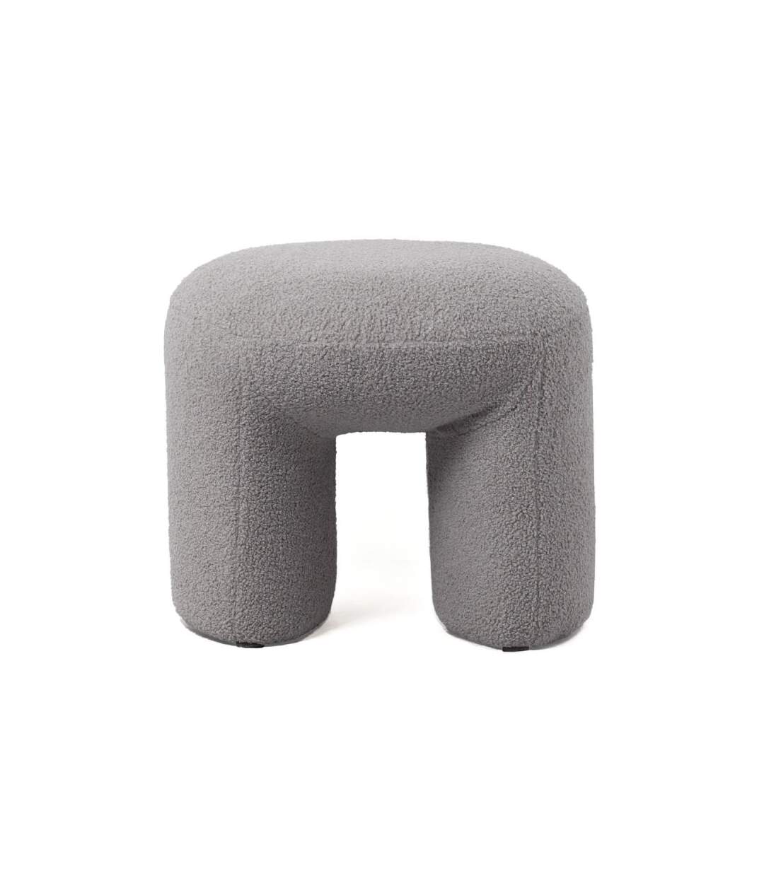 Paris Prix - Pouf Tissu Bouclette aria 46cm Gris