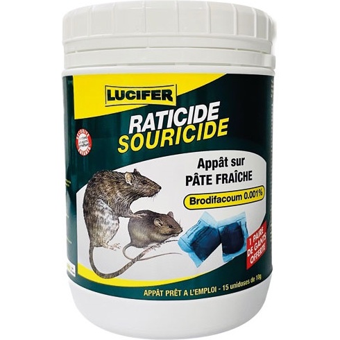 Appât pâte fraiche - rats et souris - 150 g - 15 sachets de 10 g