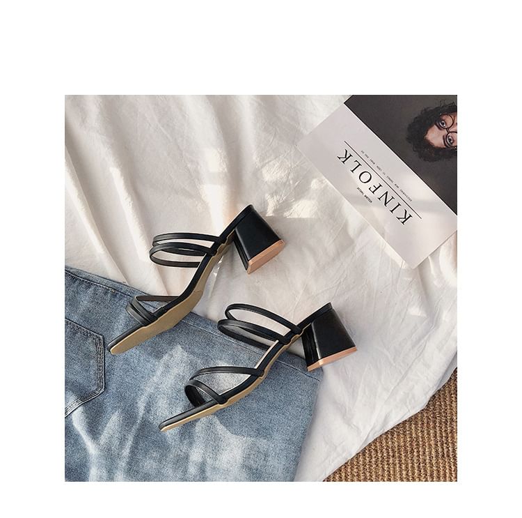 Terute - Sandalen met blokhak en effen hak