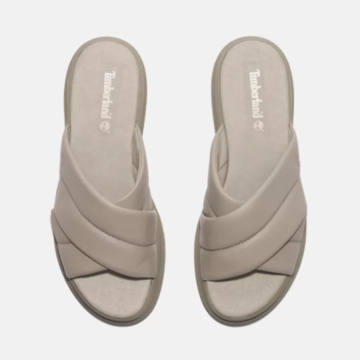 Sandale London Vibe à enfiler pour femme en gris clair