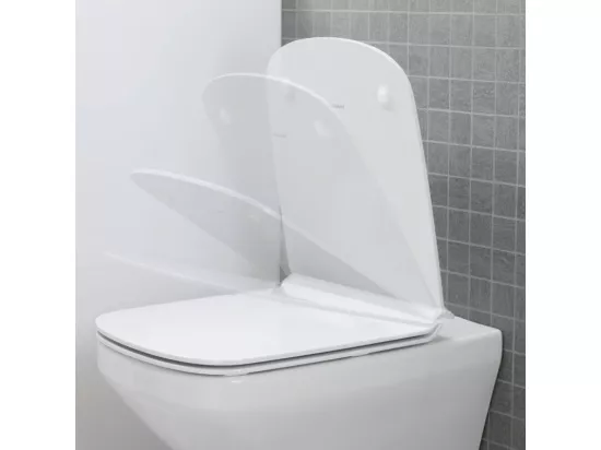 Pack WC suspendu sans bride DURAVIT Durastyle avec abattant frein de chute + bati support SIAMP + Plaque de commande chromée