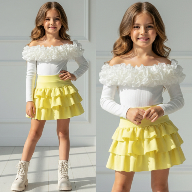 Diva Ruffle Skort - geel