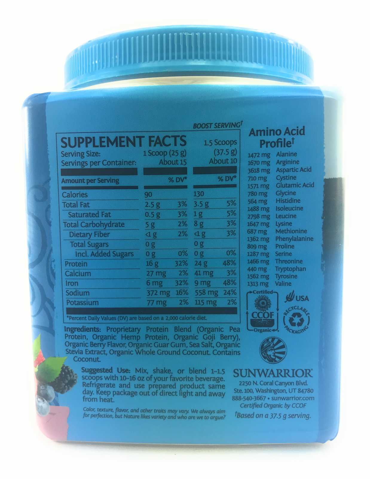 Mistura de Proteínas Sunwarrior Warrior 375 g