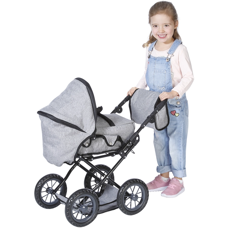 knorr toys® Puppenwagen Ruby - stone black grau