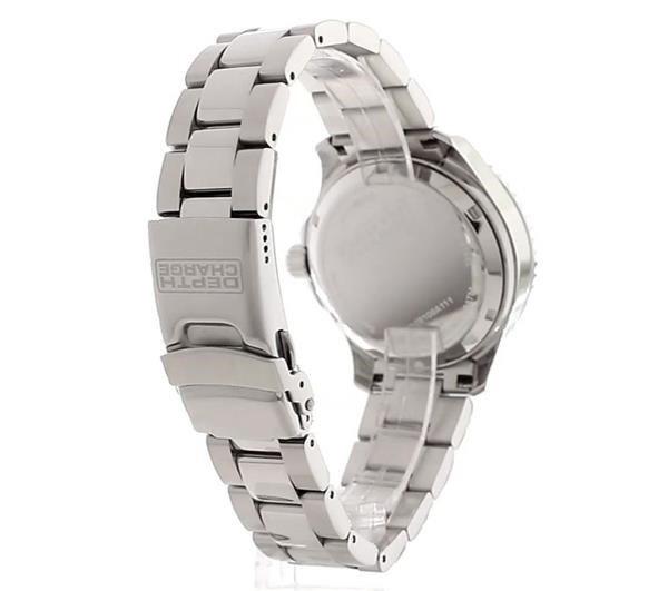 Depth Charge Stainless Steel Black Dial Dive Watch