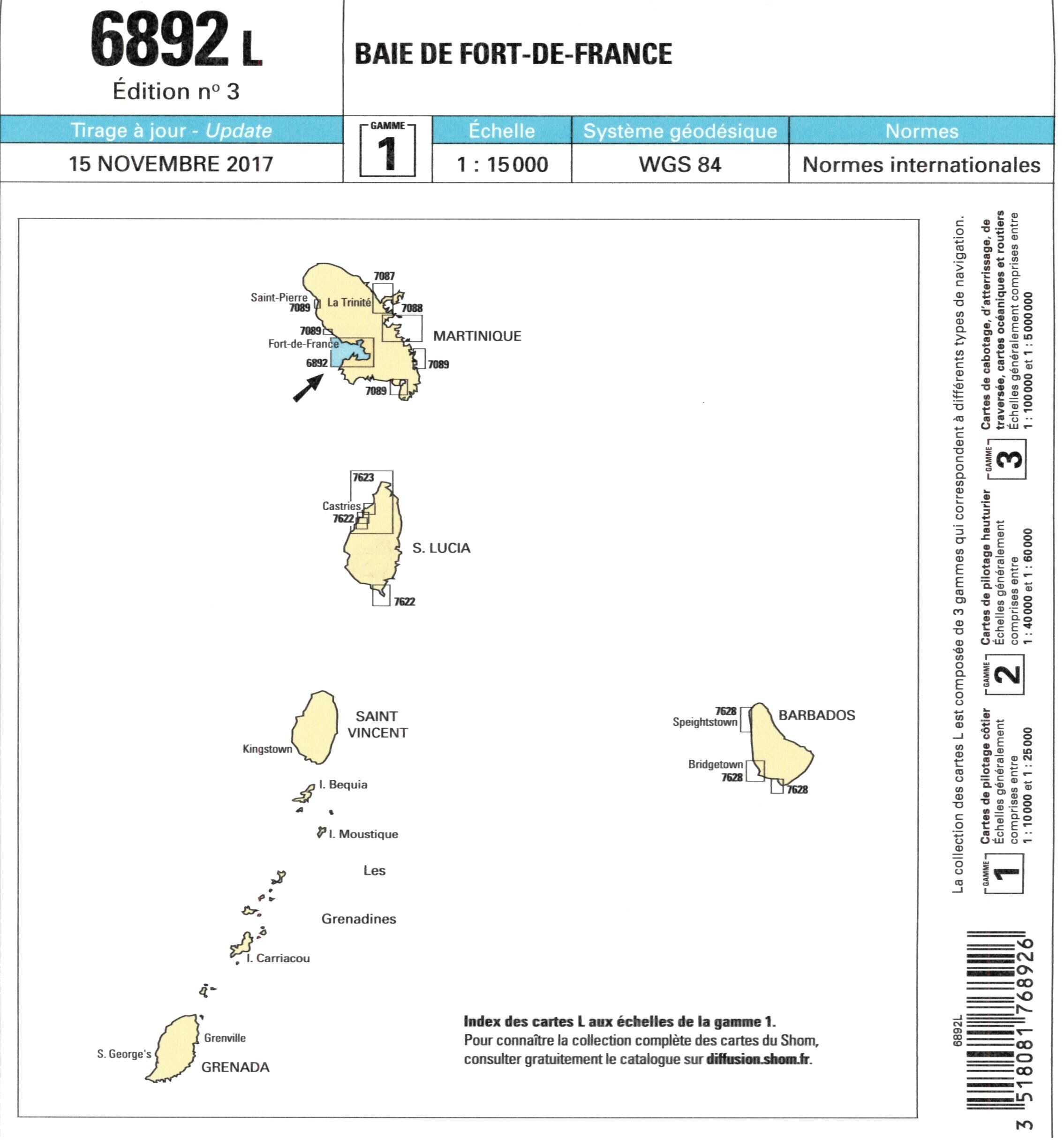 EPSHOM - 6892L BAIE DE FORT DE FRANCE