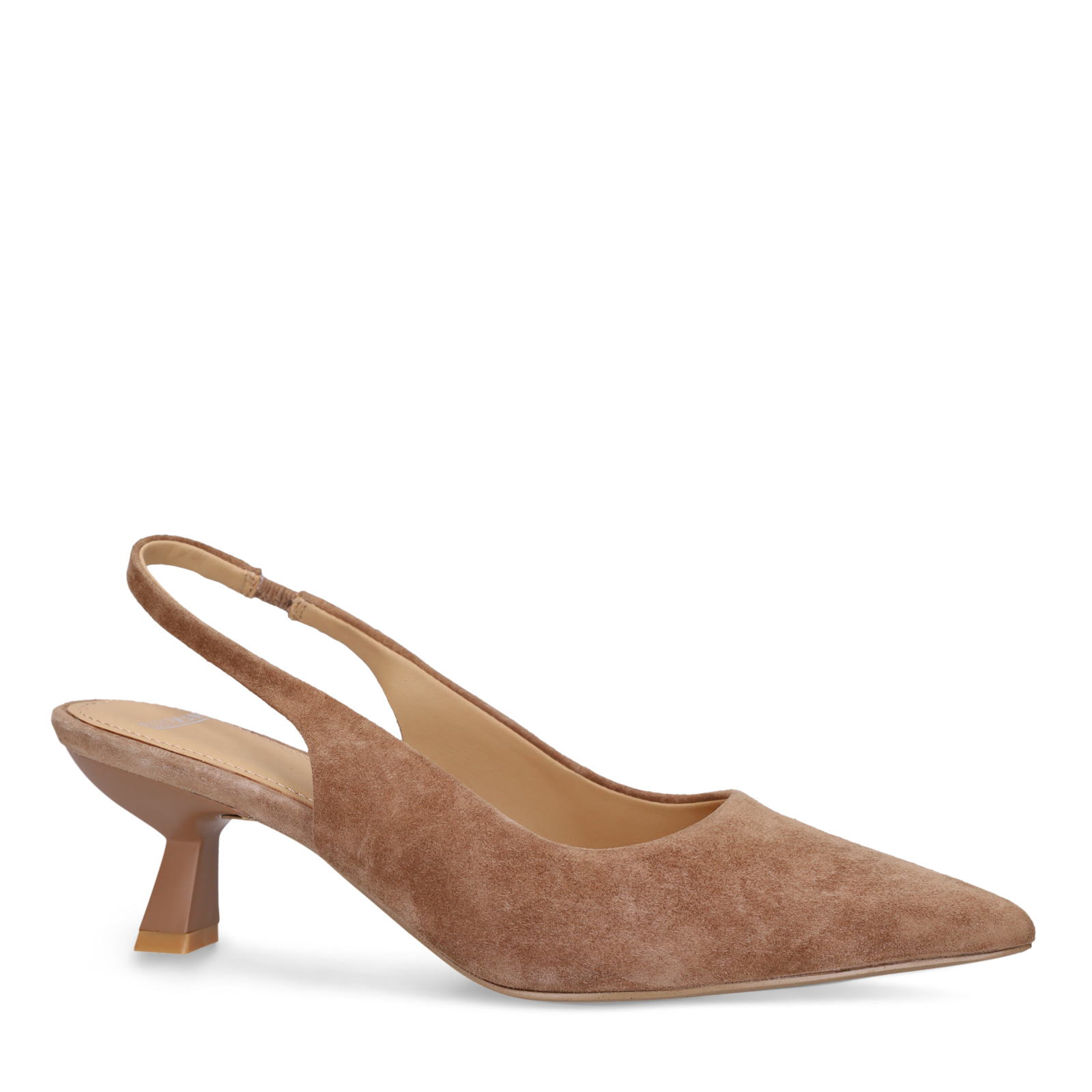 Bruine suède slingbacks