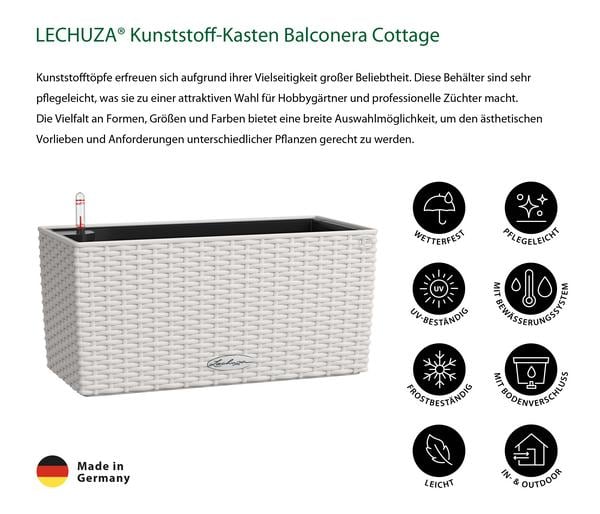 LECHUZA® Kunststoff-Kasten Balconera Cottage,