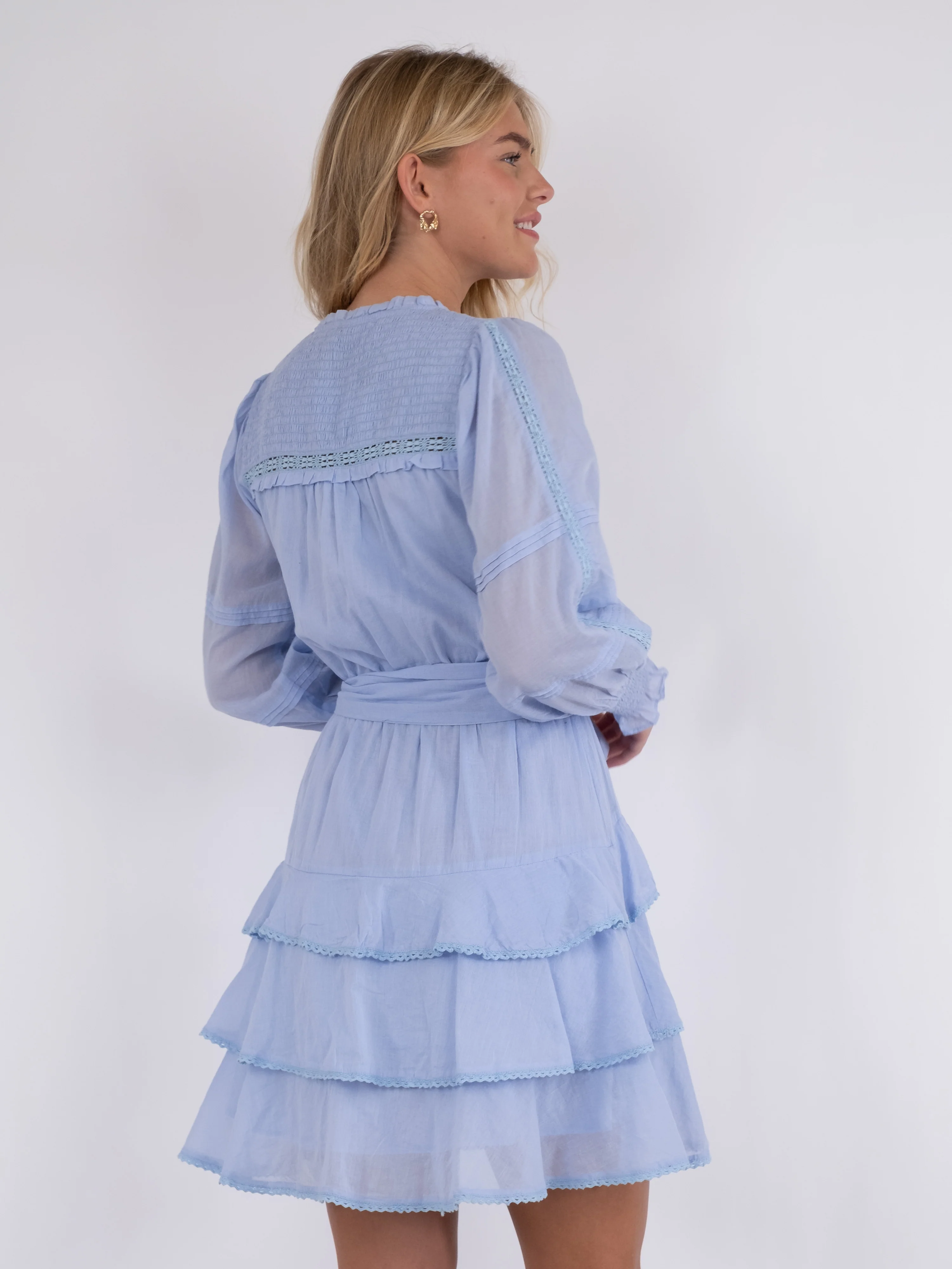 Neo Noir  Ada S Voile kjole - Light Blue