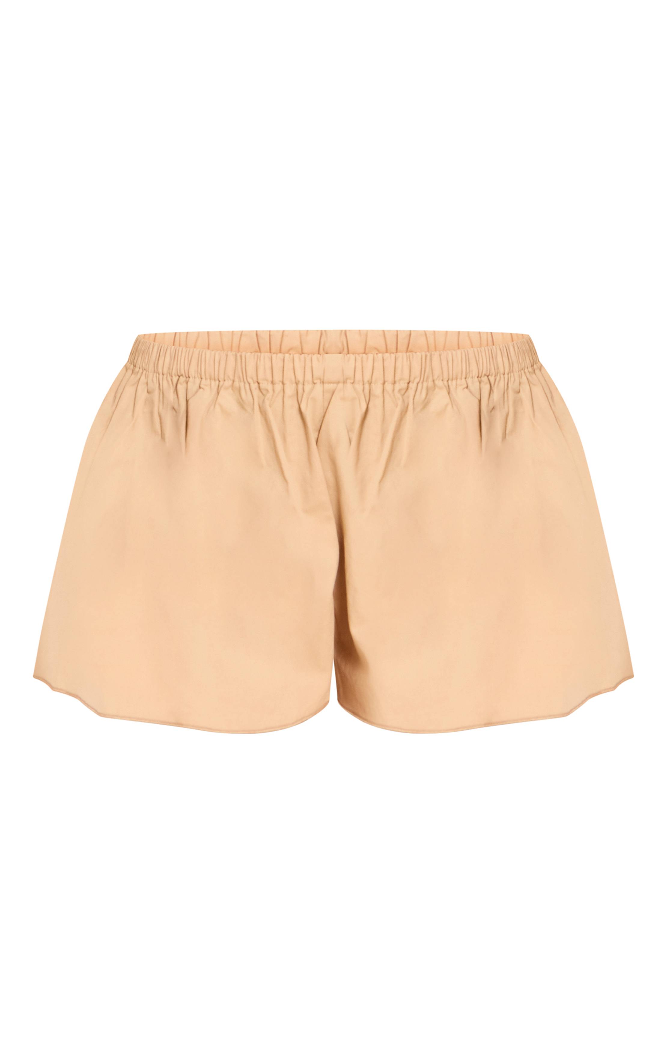 Gris Pierre Short Mini Ample En Coton Tissé