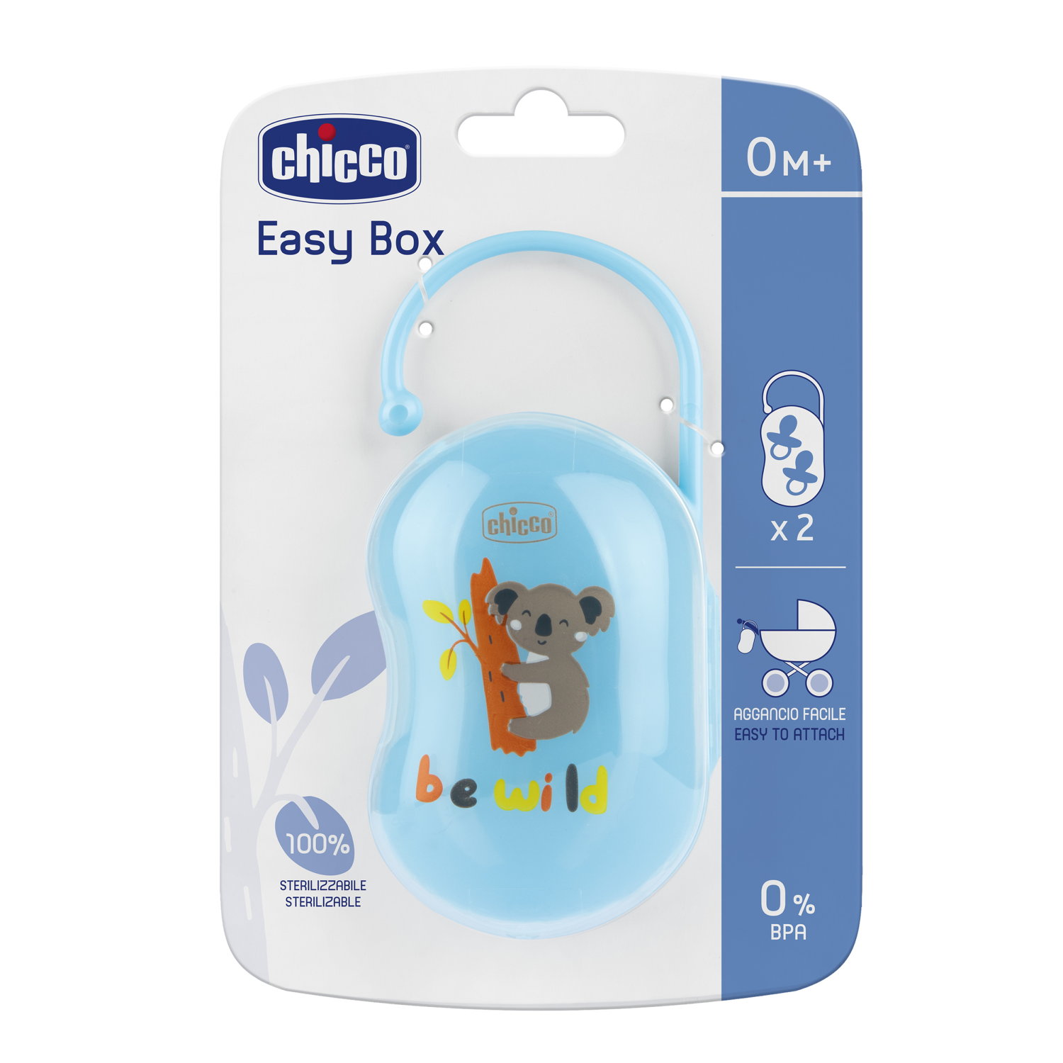 CHICCO Schnuller-Box für 2 Schnuller Blue 0m  1 Stk