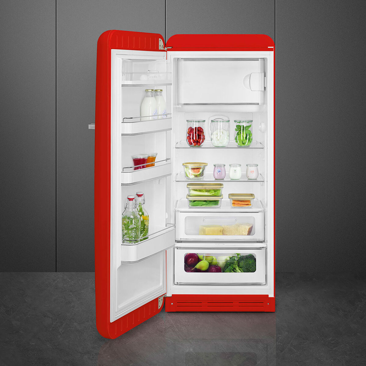 Smeg FAB28LRD6 Kjøleskap Med Fryser 153cm Venstrehengt Rød