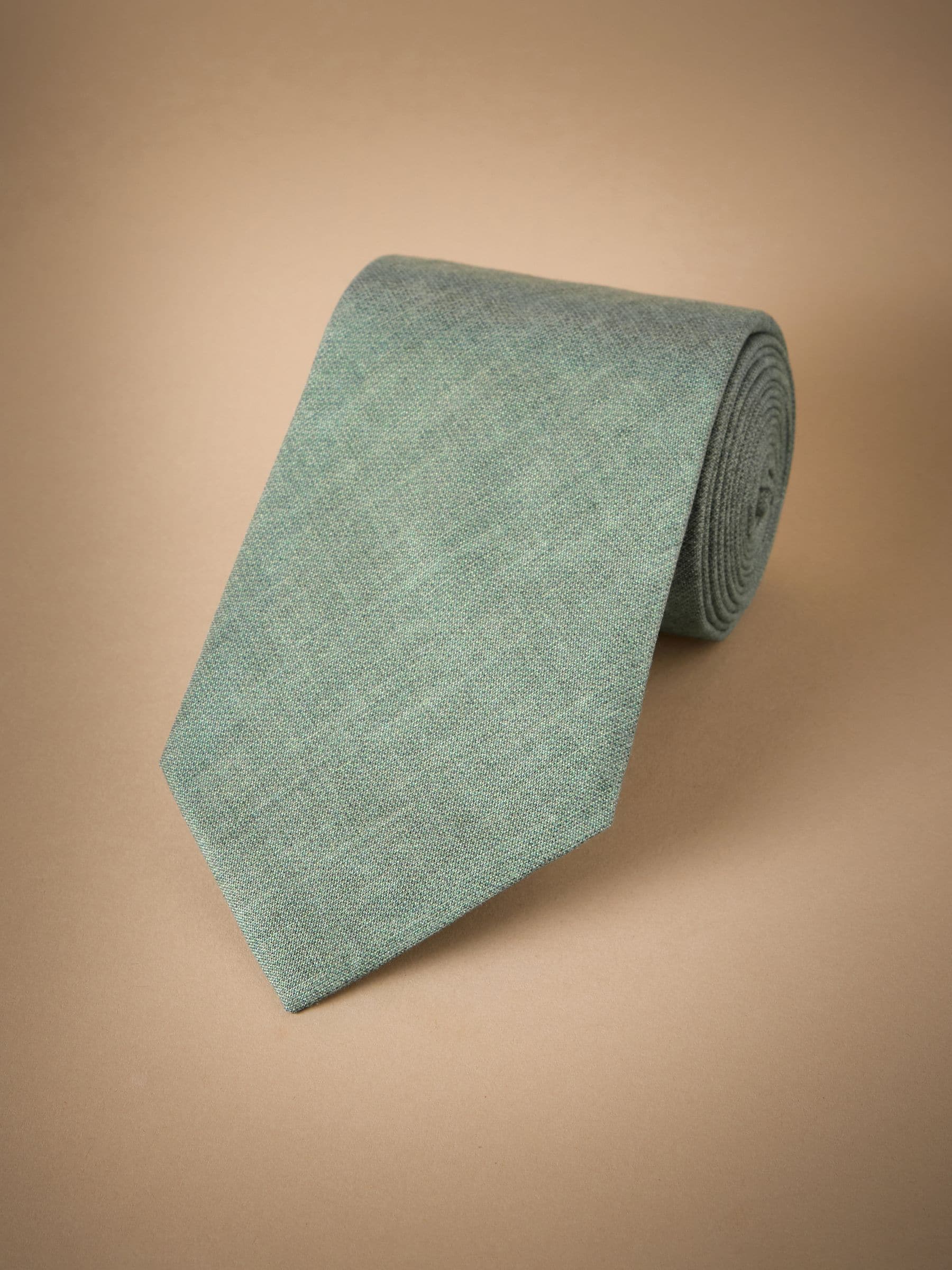 Lichtgroen - Signature Made In Italy Printed Melange Look Tie