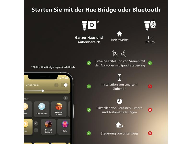 Philips Hue White E27 Einzelpack Globe Filament 550 lm Filament-Leuchtmittel mit E27 Sockel