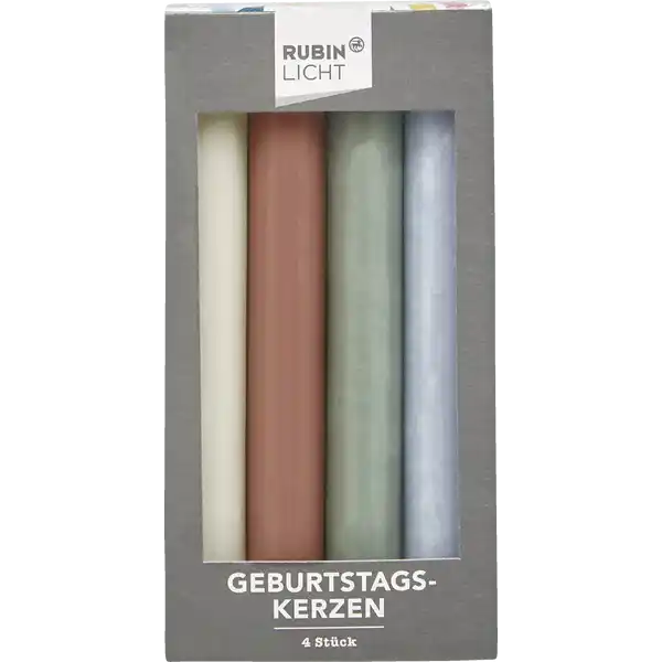 4ER SET GEBURTSTAGSKERZEN