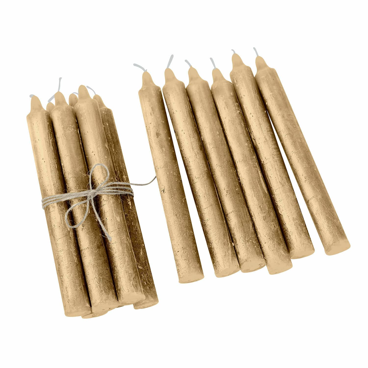 Kerze 12er Set Bauceau gold
