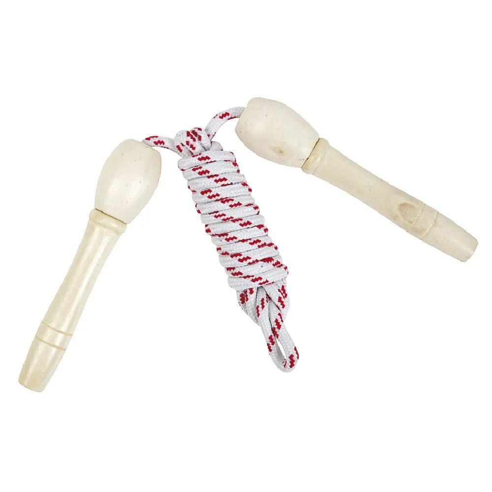 Corde à sauter avec poignées en bois