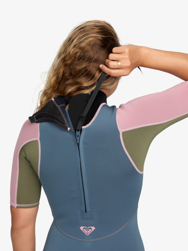 2/2mm Prologue+ Springsuit manches courtes back zip Gris Femme
