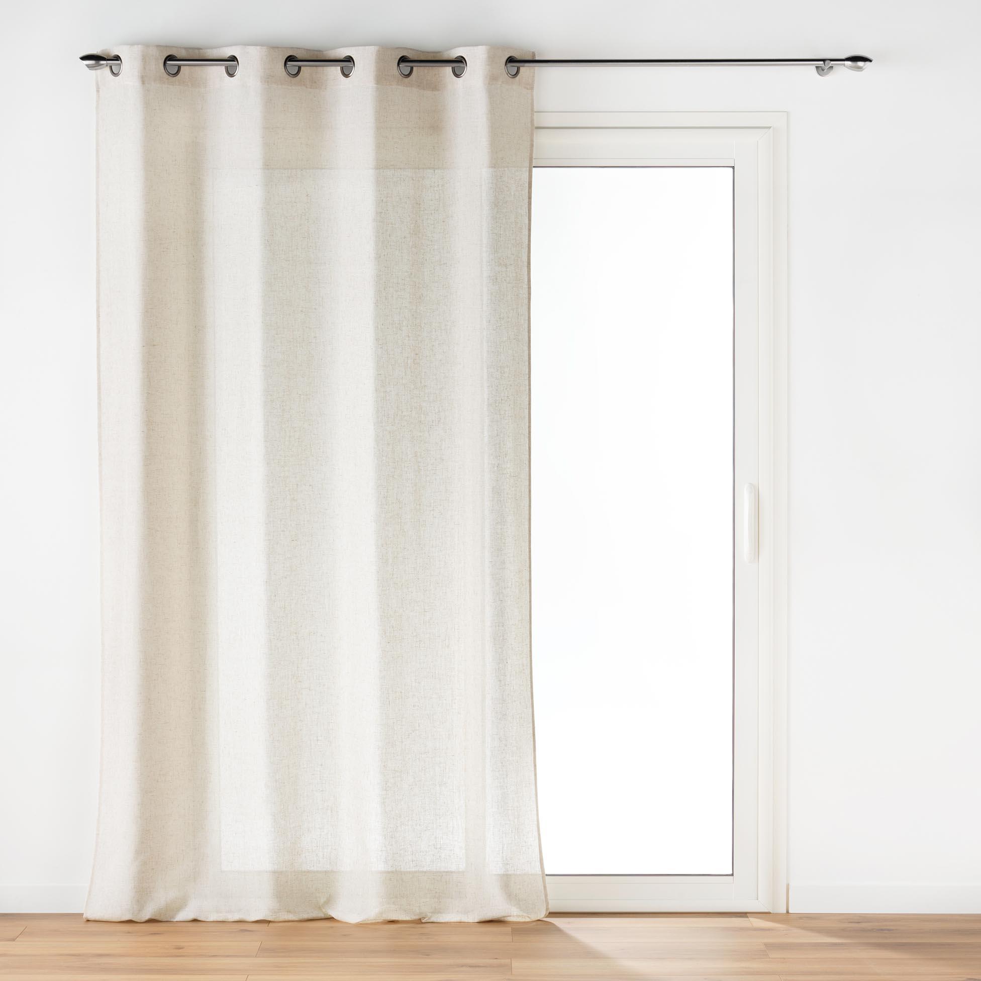 RIDEAU OEILLETS 140X240CM POLYESTER LIN UNI PAULINE