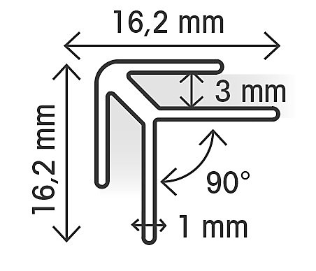 Profil d'angle pour plaque composite alu ép.3 mm L.122 cm