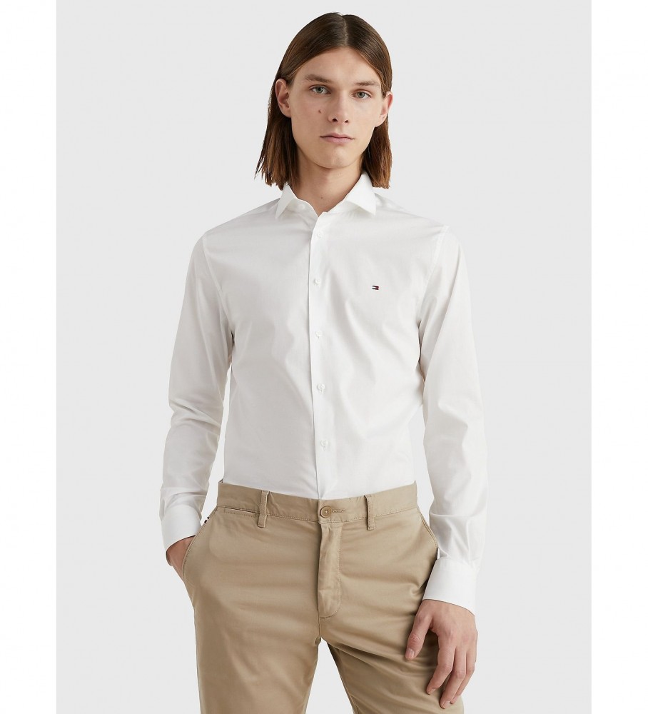 Camisa Tommy Hilfiger TH Flex na cor cinza claro