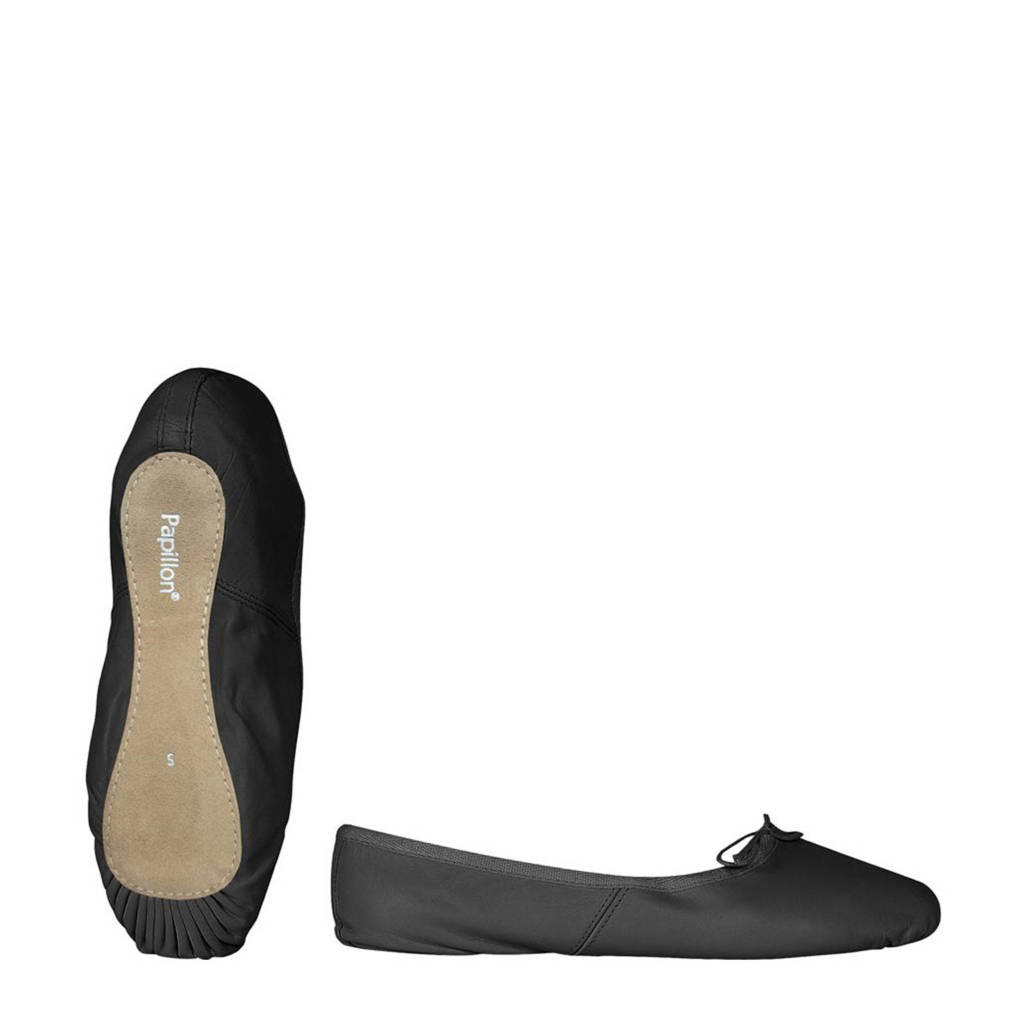 Papillon leren balletschoenen zwart