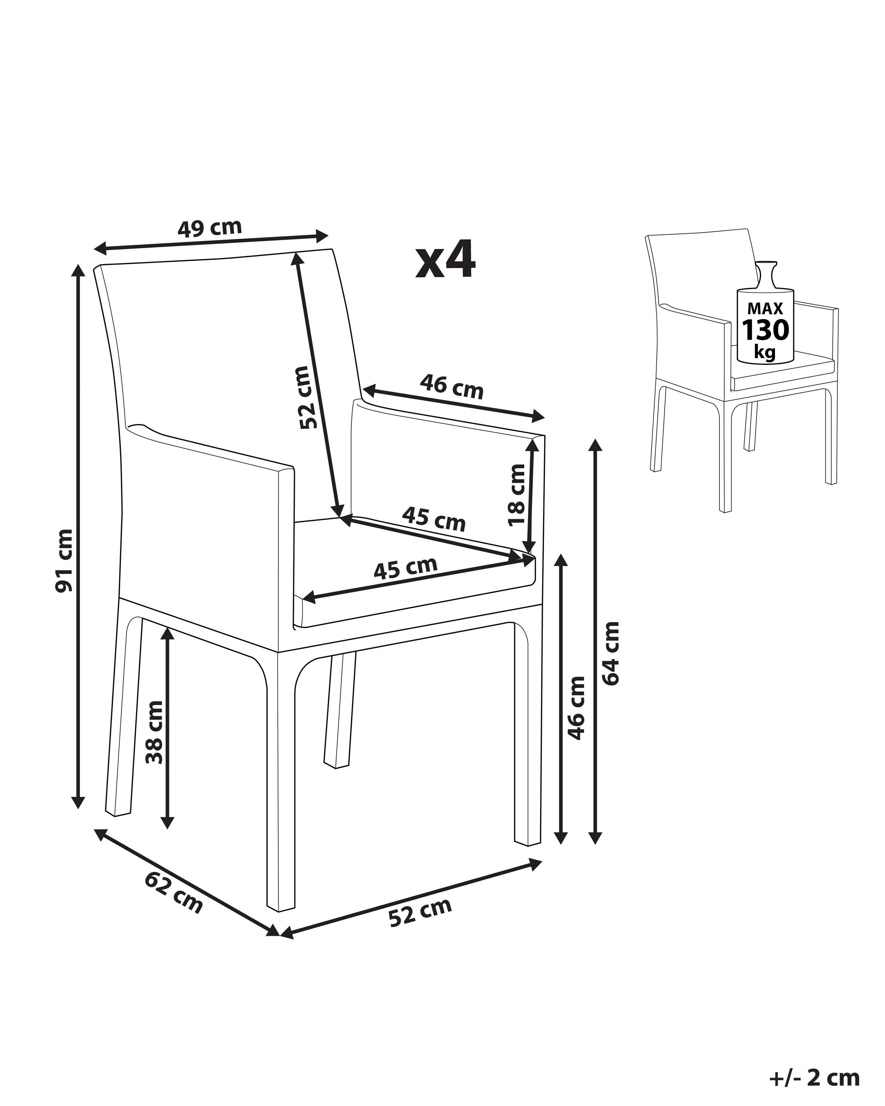 Set van 4 tuinstoelen BACOLI Stof Donkergrijs