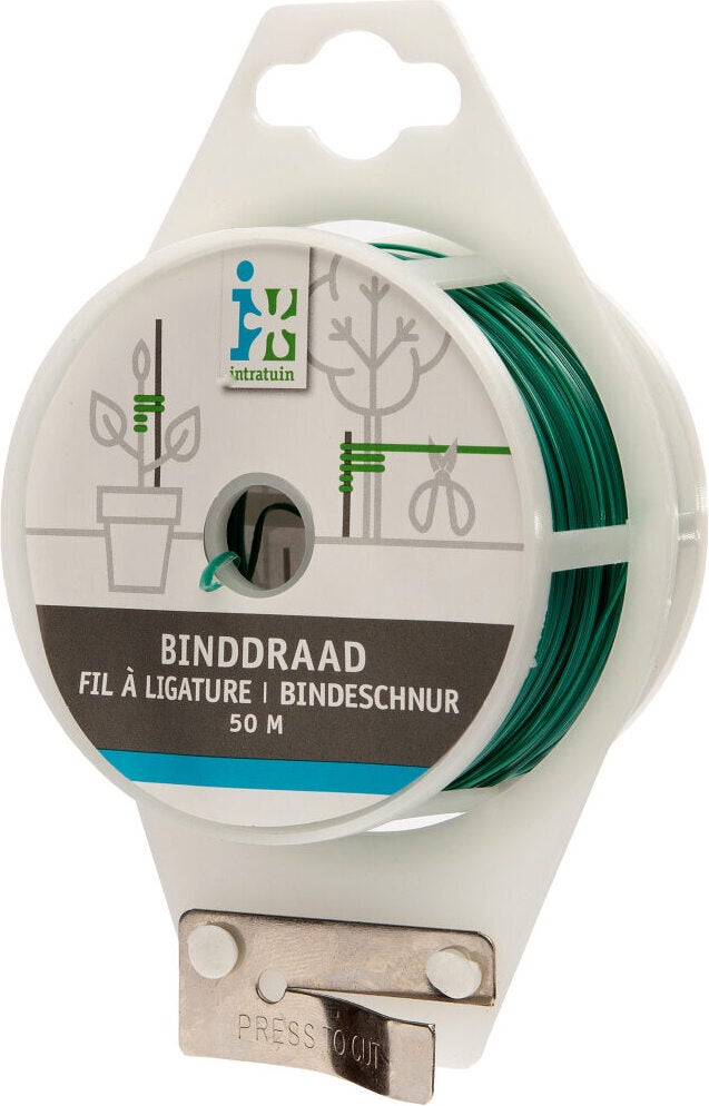 Intratuin binddraad geplastificeerd metaaldraad groen 50 m