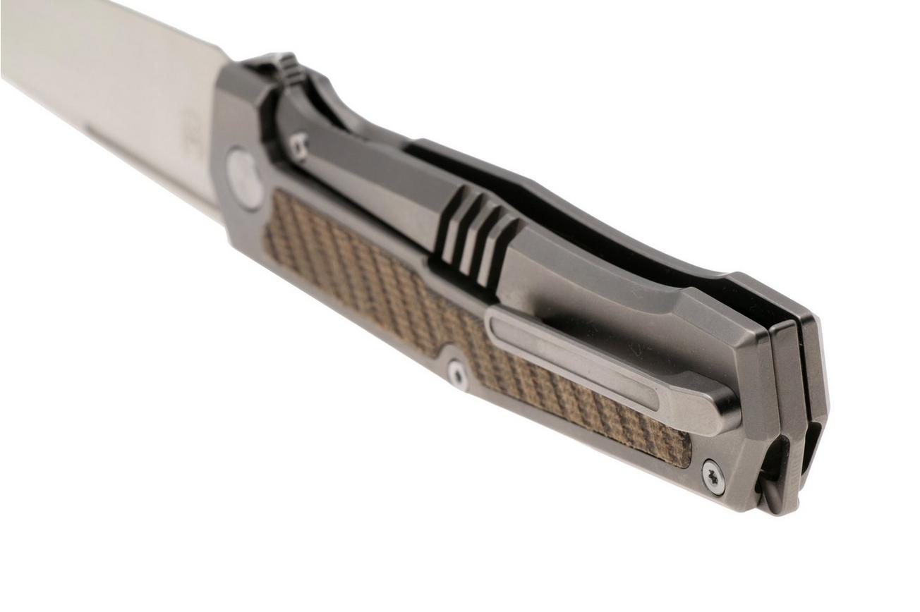 Real Steel Rokot Premium 7645G Satin S35VN, Titanium Green Micarta Inlay, zakmes