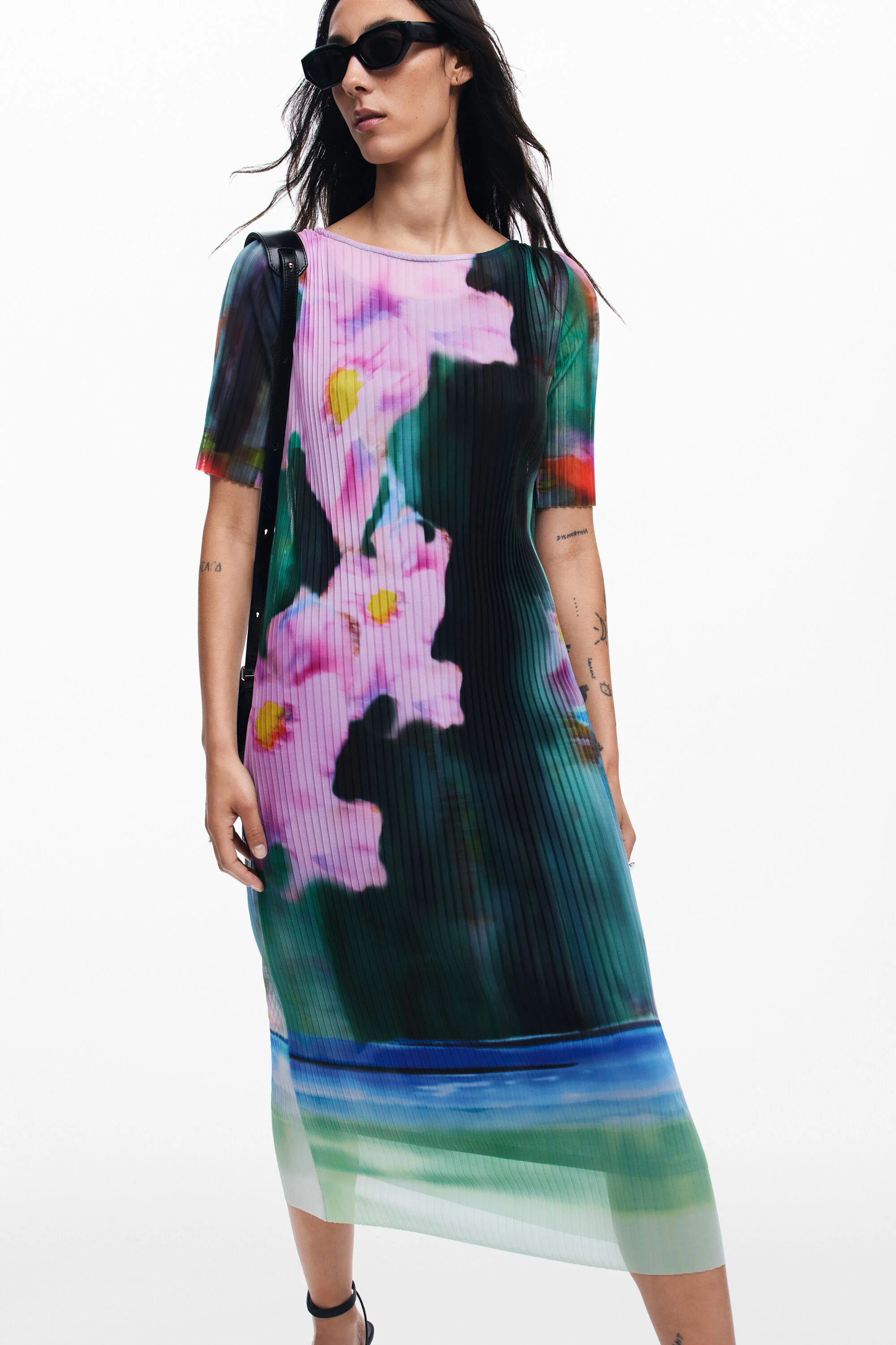 Vestido midi flores