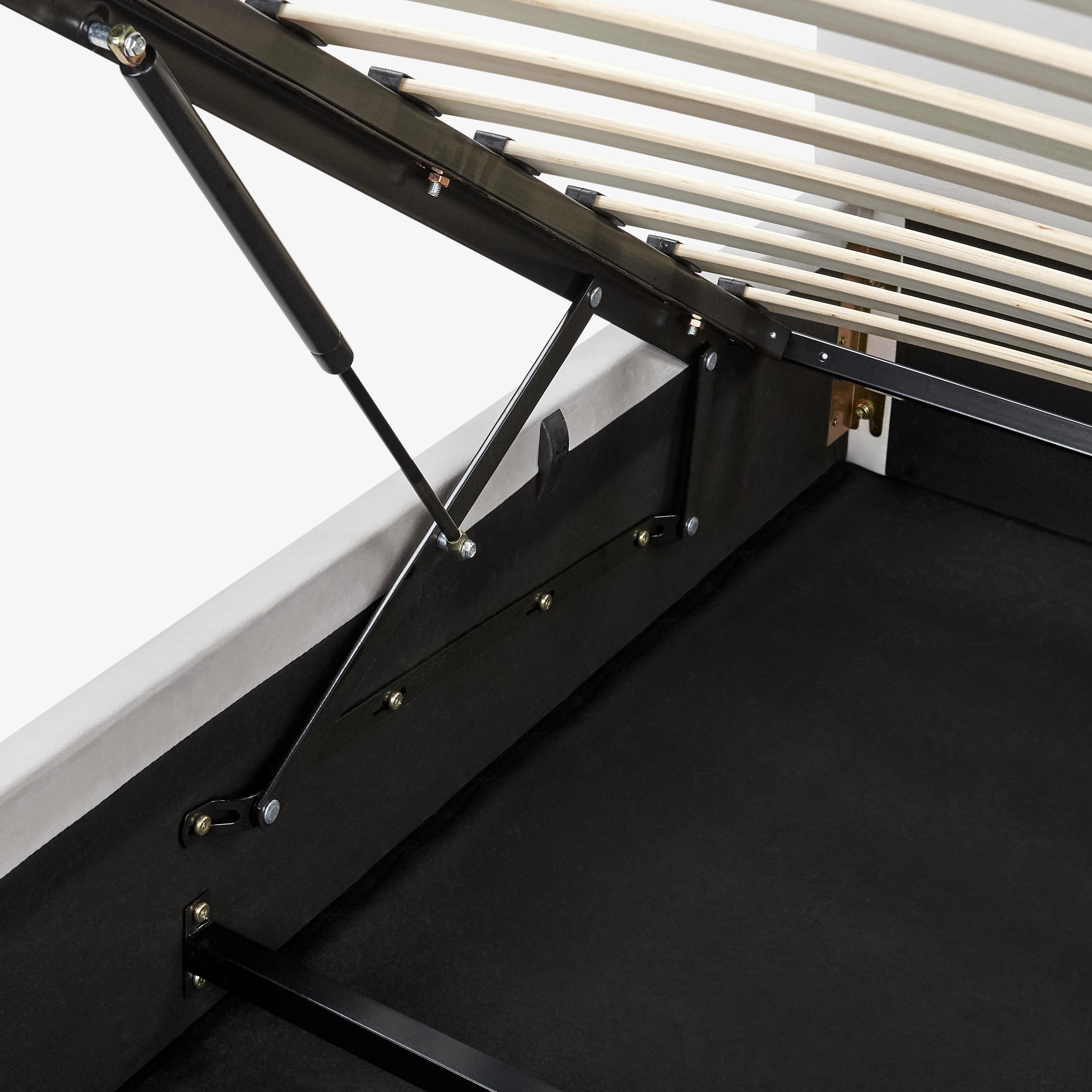 Bed met opbergruimte Fluweel BOUSSE 180 x 200 cm Lichtgrijs