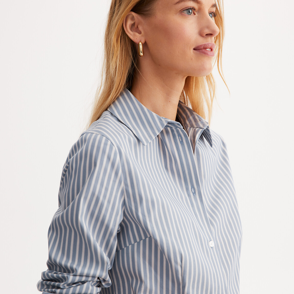 ANNE WEYBURN<br>Camisa listrada de mangas compridas