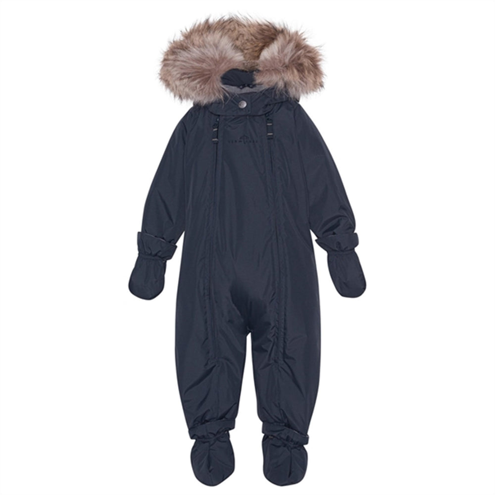 Baby Flyverdragt m. Pels Navy - Ver De Terre