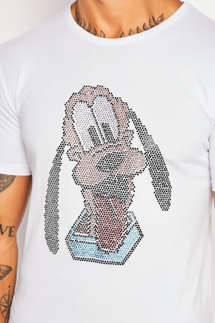 T-shirt blanc illustré