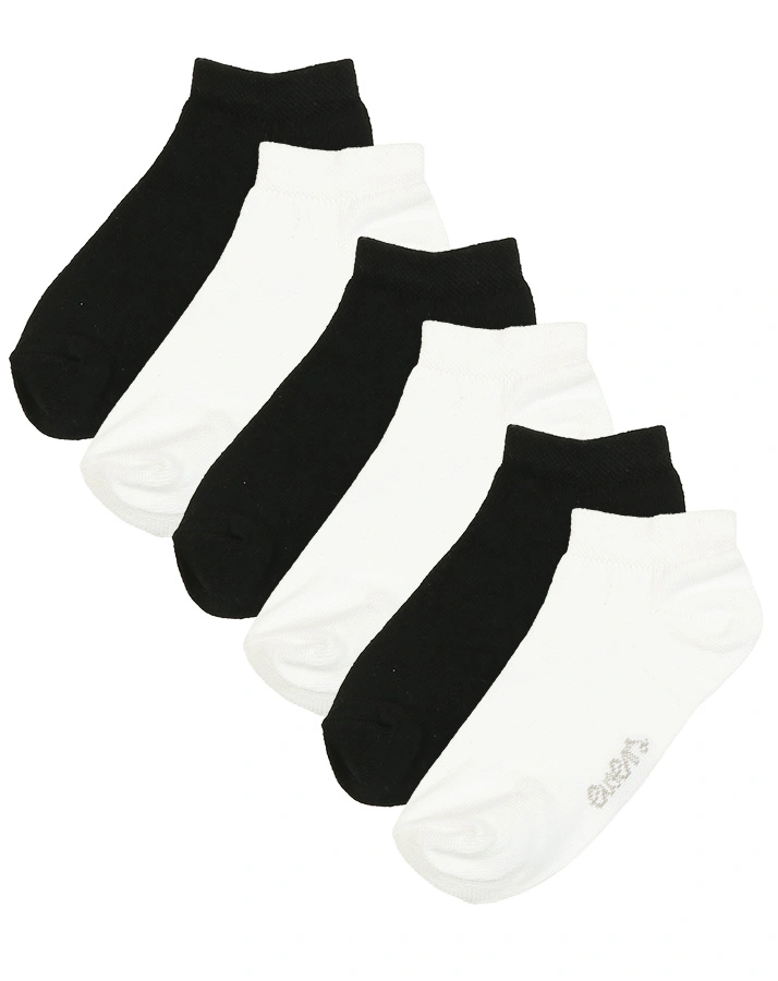 Sneaker-Socken ESSENTIAL MIX 6er-Pack in weiß/schwarz