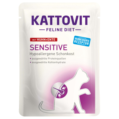 Kattovit Katzenfutter Sensitive Huhn & Ente 24x85g