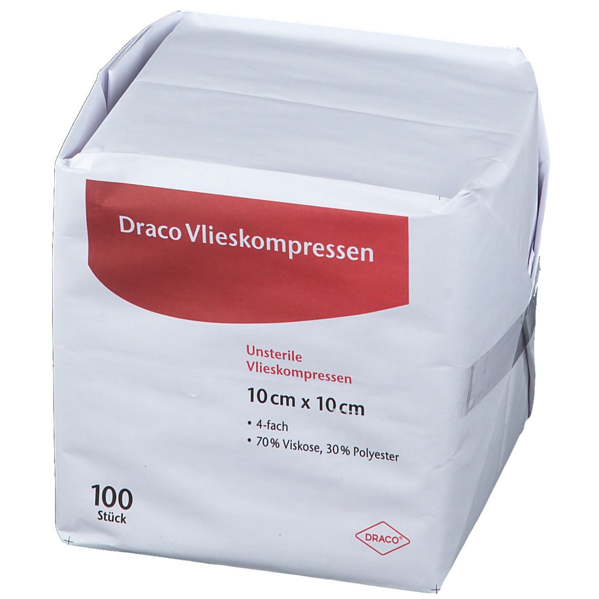 Draco Vliesstoffkompresse  10 x 10 cm 4fach unsteril
