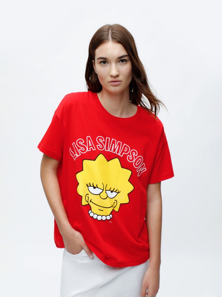 Camiseta da Lisa Simpson - Os Simpsons - Vermelha