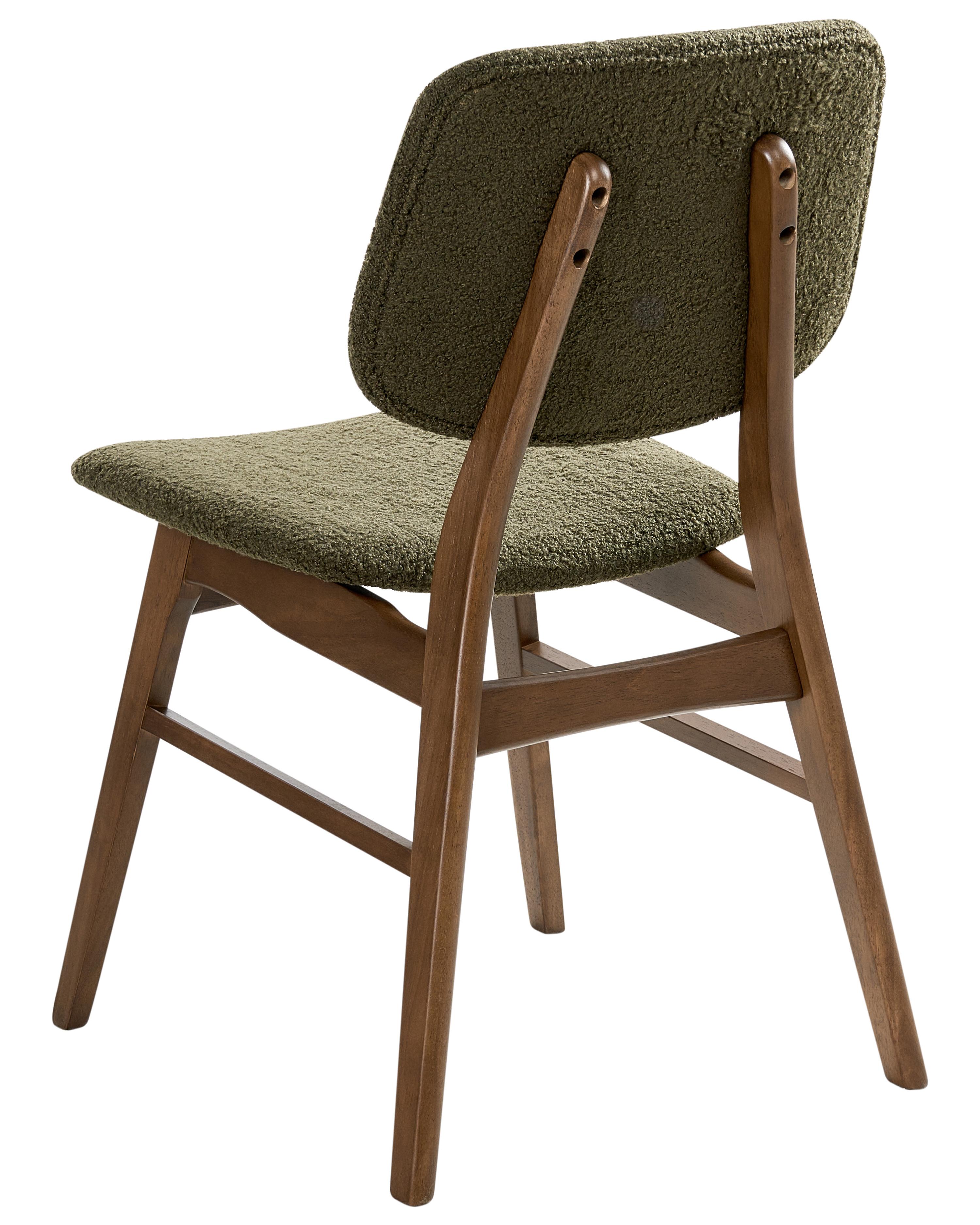 Set van 2 eetkamerstoelen ELAINE Hout Donkerbruin/groen