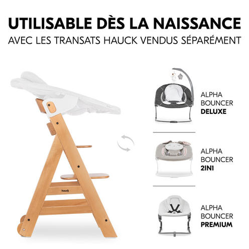 Chaise haute Beta+ avec accessoires - Bois - HAUCK