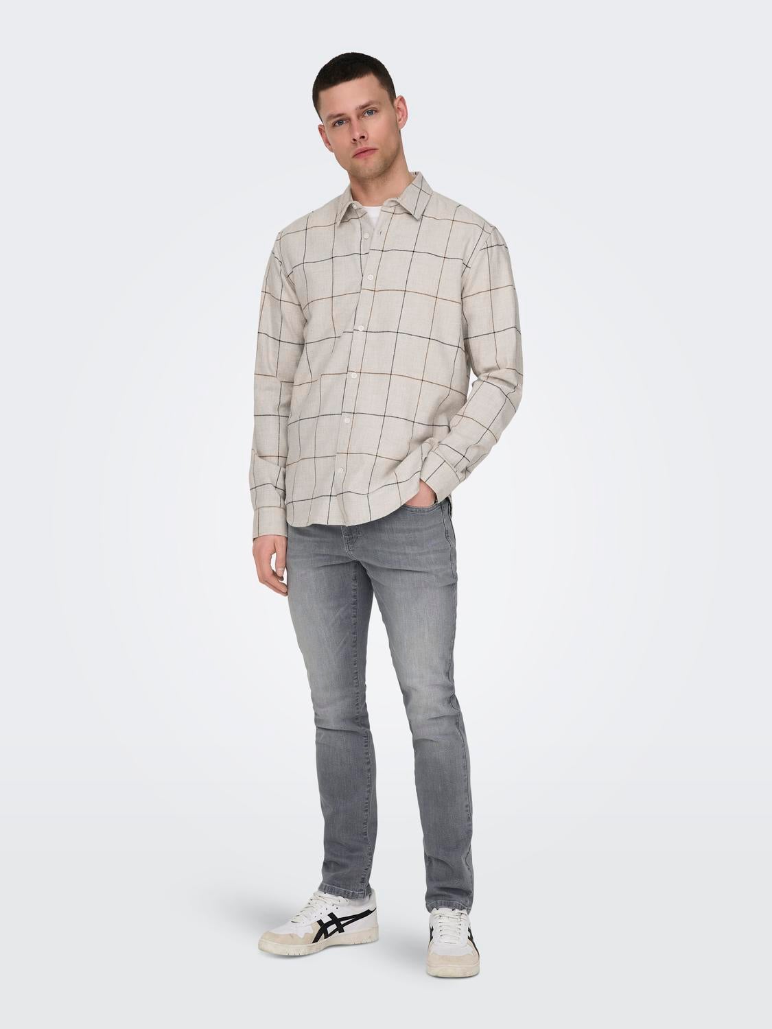 ONSLOOM Niedrige Taille Slim Fit Jeans Light Grey Denim
