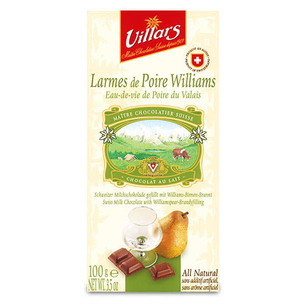 Chocolat au lait larmes de Poire Williams