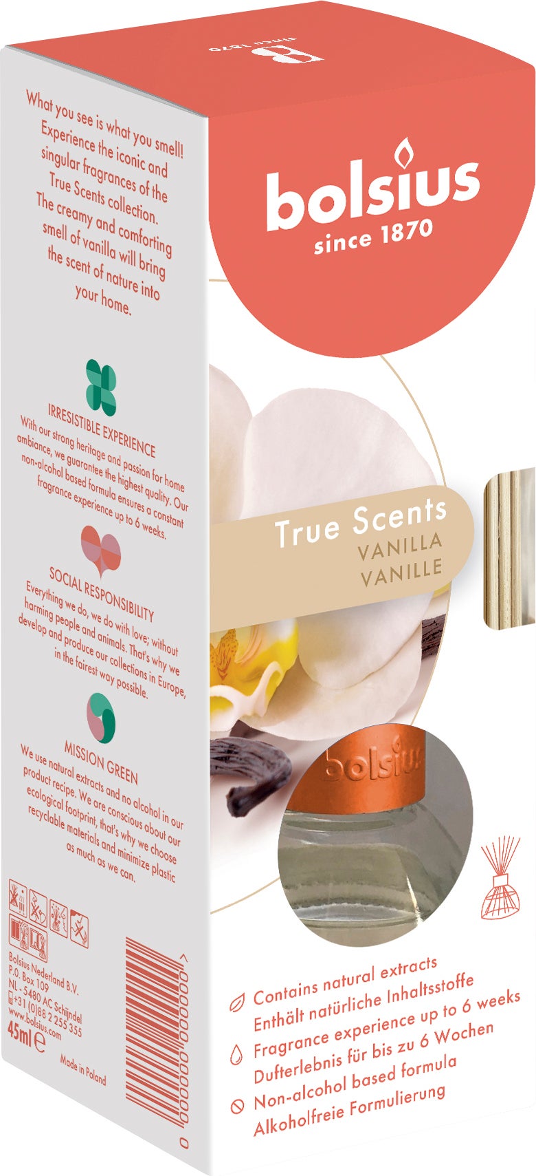 Bolsius geurstokjes True Scents Vanille 45 ml