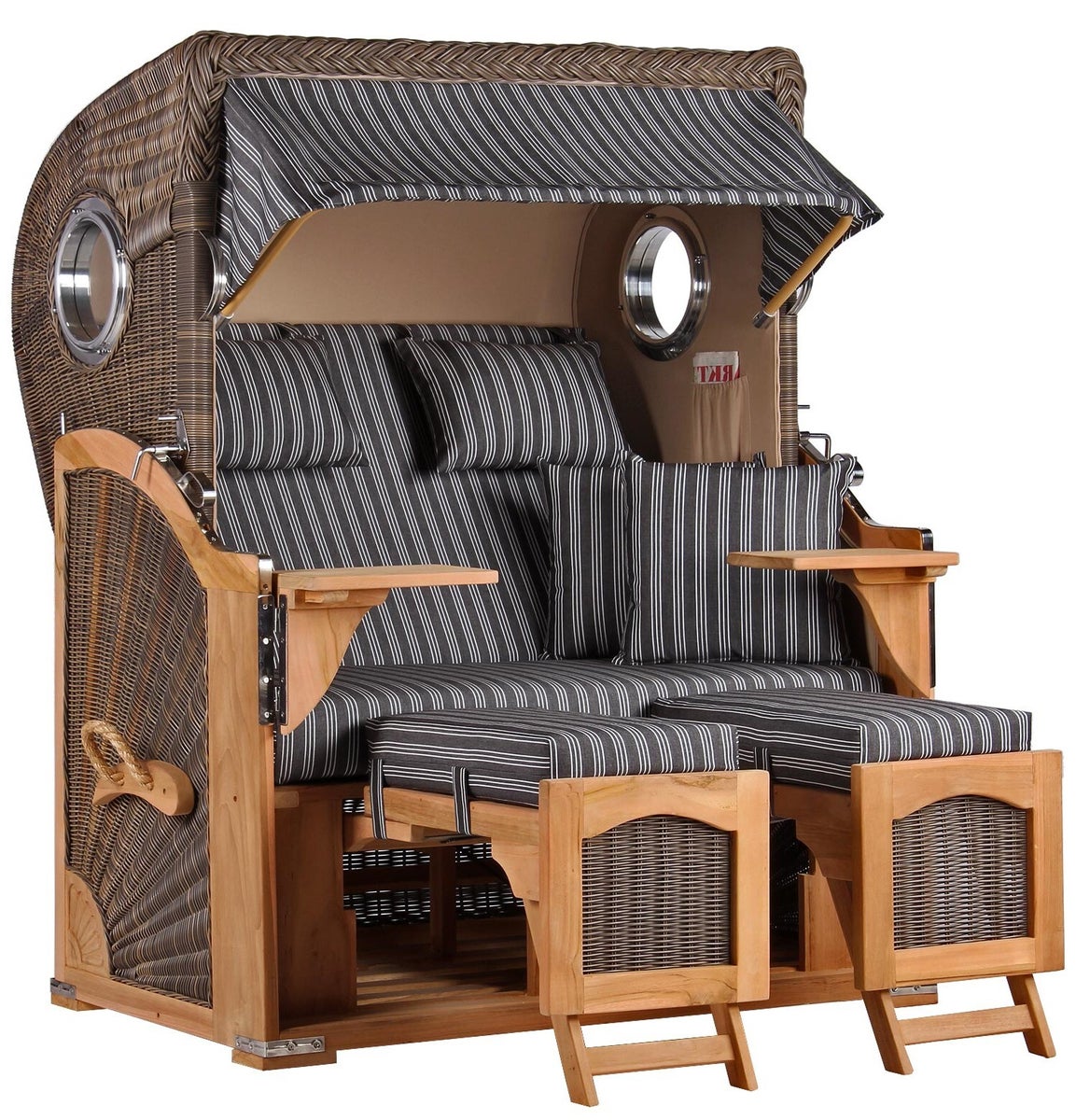 Strandstoel Rantum teak PE grijs design 500